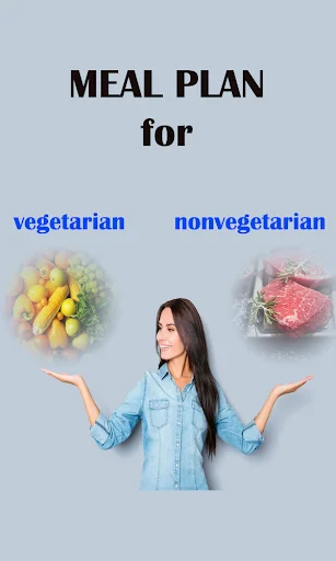 Yoga app meal plan feature with vegetarian and non-vegetarian diet plan options