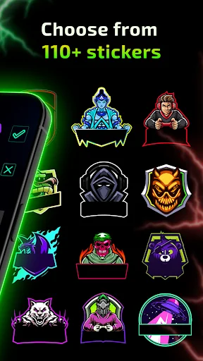 Choose from 110+ colorful neon gaming character stickers and mascots for gaming logos and esports teams