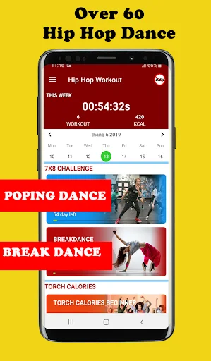 Hip Hop Workout app with 60+ dance routines including popping and break dance challenges for calorie burning