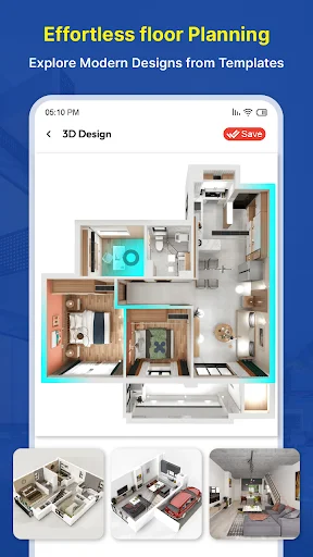 3D isometric interior design view of house layout with furnished rooms and modern design templates for home planning
