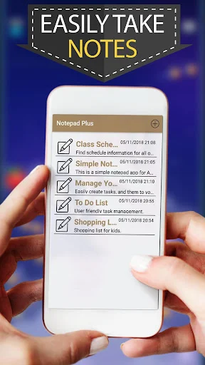 Notes app main screen showing list of notes including Class Schedule, Simple Notes, and To Do List on mobile phone