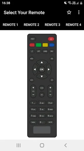 Nxt Digital Remote Controller compact remote design with color buttons, OK navigation, and number pad layout