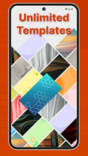 Unlimited presentation templates display in colorful grid layout for slideshow maker app