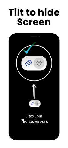 Tilt Guard sensor activation showing motion and tilt detection using phone sensors to hide screen automatically