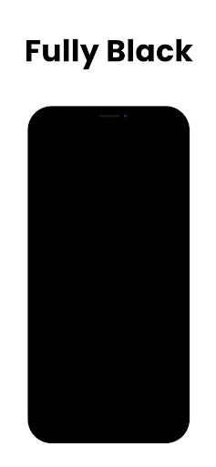 Tilt Guard fully black screen display demonstrating complete manual hide feature for maximum privacy protection