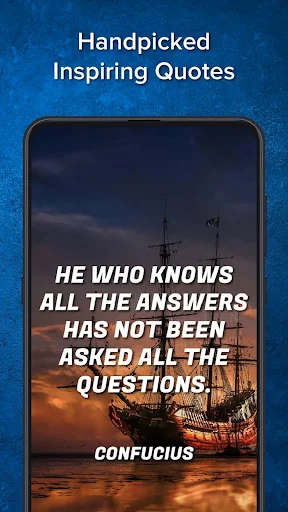 Inspiring Confucius quote displayed on sunset background - handpicked wisdom quotes in Daily Motivation app